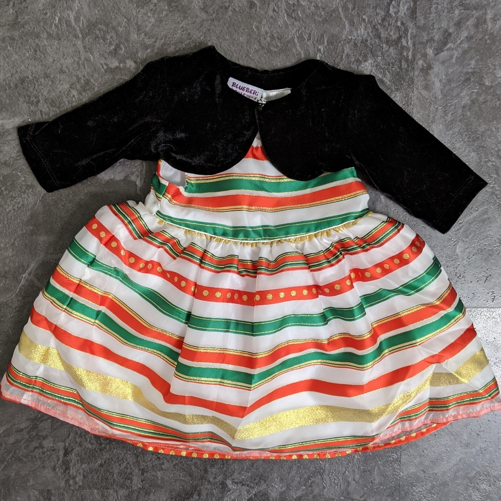 Baby girl 12 month dress and velvet shrug